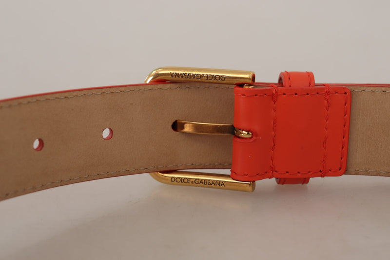 Dolce & Gabbana Orange Leather Devotion Heart Micro Bag Belt