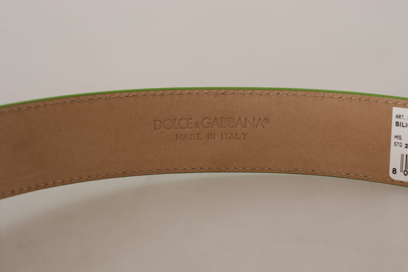 Dolce & Gabbana Green Leather Devotion Heart Micro Bag Belt