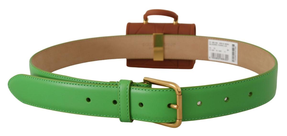 Dolce & Gabbana Green Leather Devotion Heart Micro Bag Belt