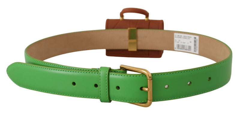 Dolce & Gabbana Green Leather Devotion Heart Micro Bag Belt
