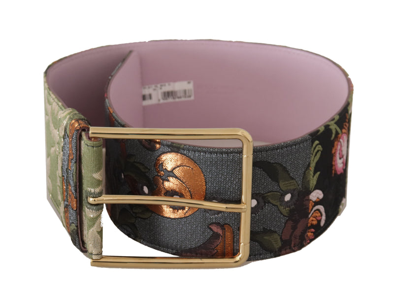 Dolce & Gabbana Ceinture en Cuir Multicolore avec Boucle en Métal Doré