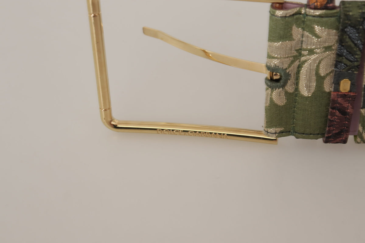 Dolce & Gabbana Ceinture en Cuir Multicolore avec Boucle en Métal Doré