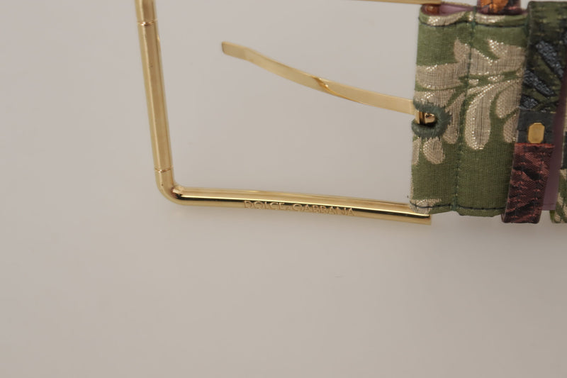 Dolce & Gabbana Ceinture en Cuir Multicolore avec Boucle en Métal Doré
