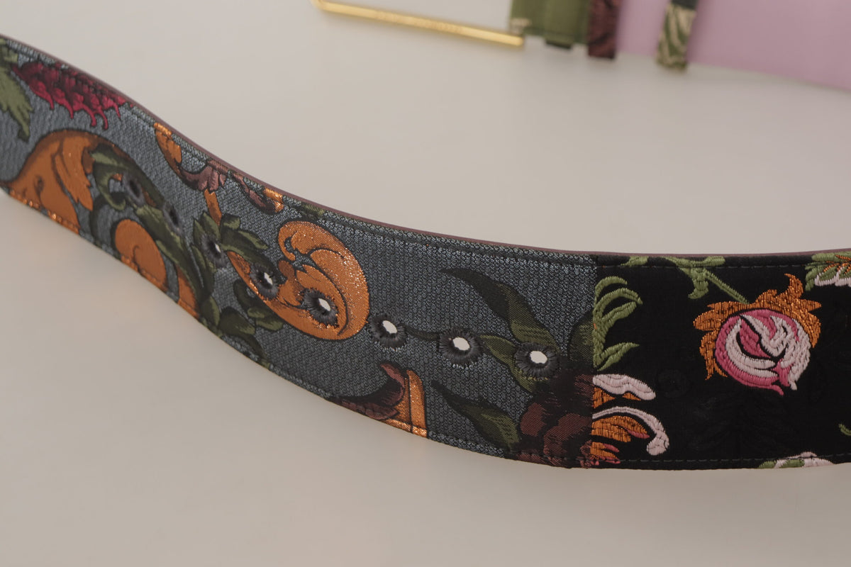 Dolce & Gabbana Ceinture en Cuir Multicolore avec Boucle en Métal Doré
