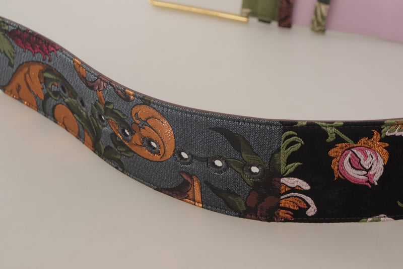 Dolce & Gabbana Ceinture en Cuir Multicolore avec Boucle en Métal Doré