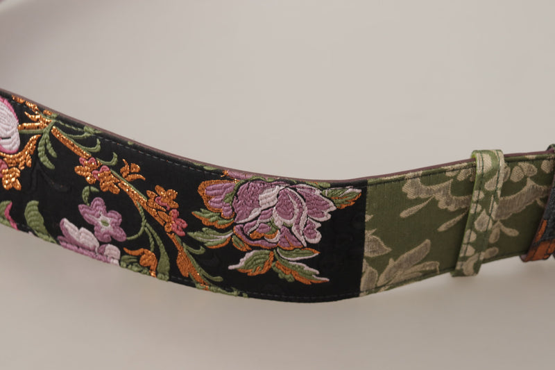 Dolce & Gabbana Ceinture en Cuir Multicolore avec Boucle en Métal Doré
