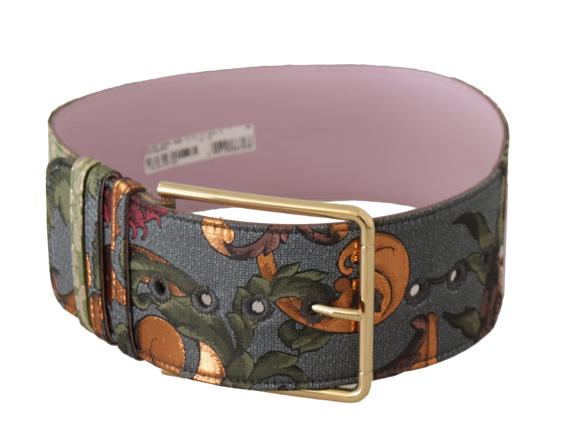 Dolce & Gabbana Ceinture en Cuir Multicolore avec Boucle en Métal Doré