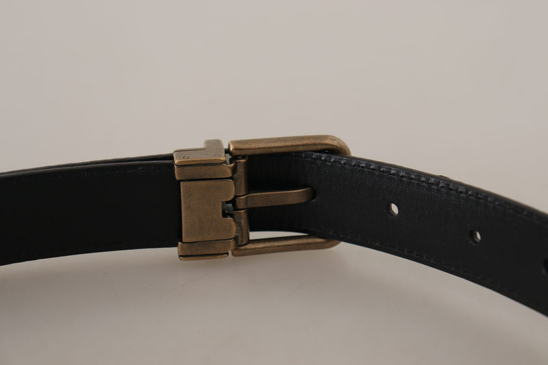Dolce & Gabbana Ceinture en Cuir Marron à Imprimé Léopard avec Boucle en Bronze