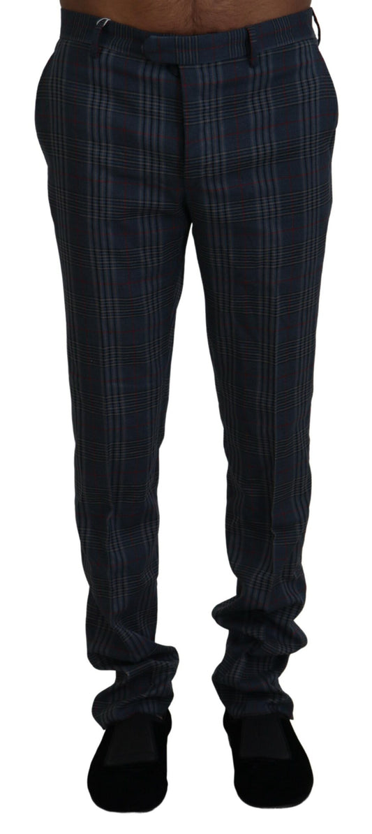 Pantalon à carreaux pour homme en laine pure grise de BENCIVENGA