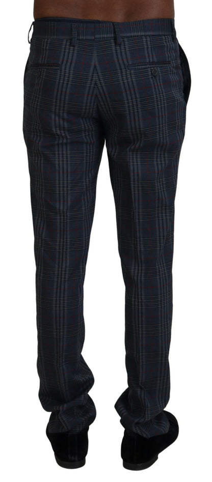 Pantalon à carreaux pour homme en laine pure grise de BENCIVENGA
