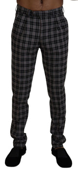Pantalon homme slim à carreaux gris BENCIVENGA