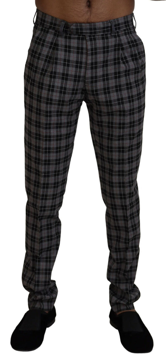 Pantalon homme slim à carreaux gris BENCIVENGA