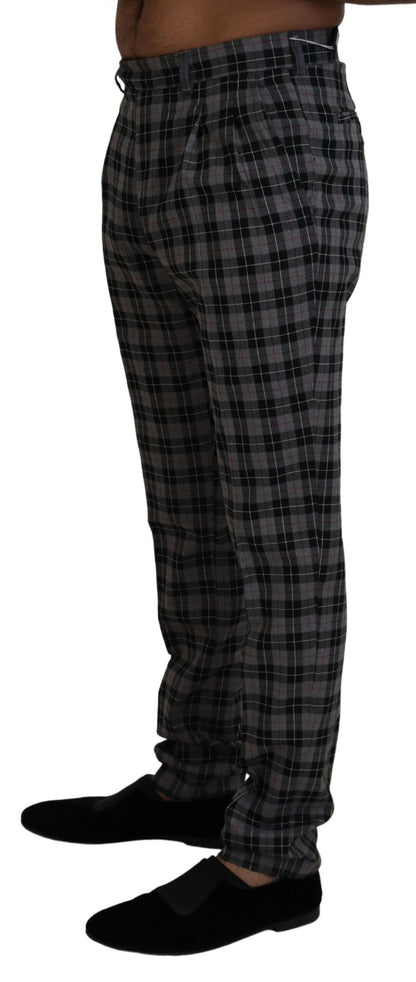 Pantalon homme slim à carreaux gris BENCIVENGA