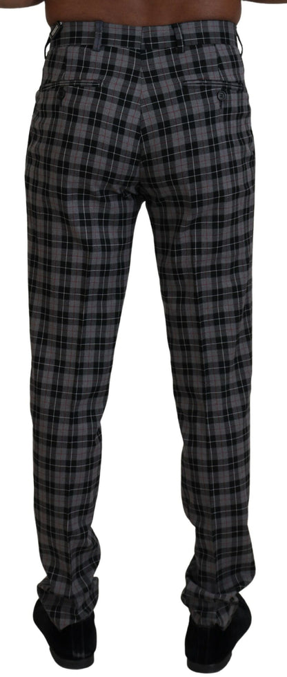 Pantalon homme slim à carreaux gris BENCIVENGA