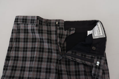 Pantalon homme slim à carreaux gris BENCIVENGA