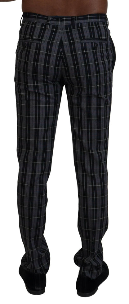 Pantalon homme slim à carreaux gris BENCIVENGA
