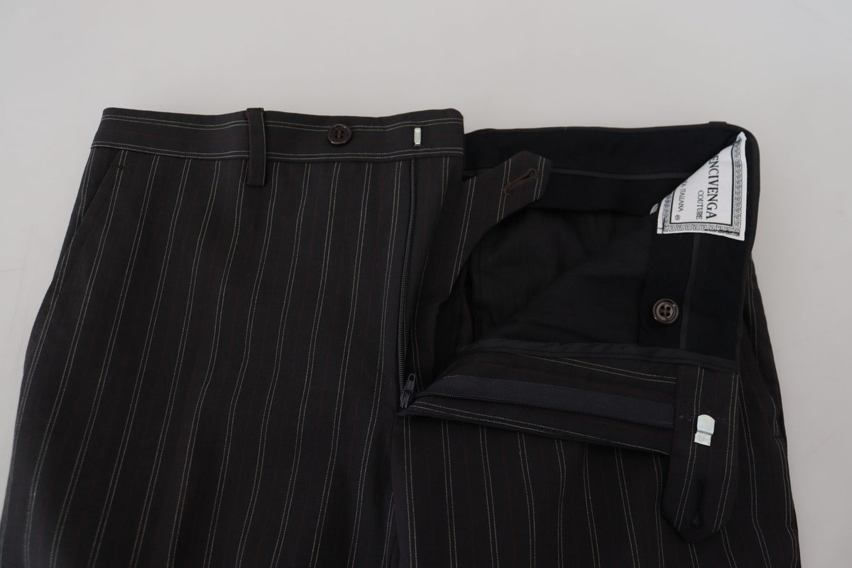 Pantalon de Costume à Rayures Noires BENCIVENGA en Viscose