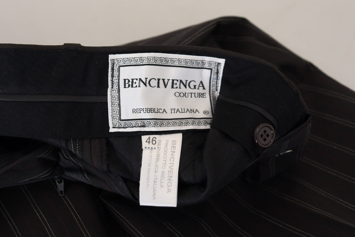 Pantalon de Costume à Rayures Noires BENCIVENGA en Viscose