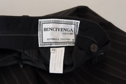 Pantalon-robe en viscose à rayures noires BENCIVENGA