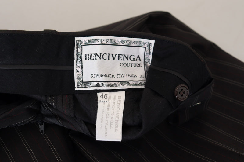 BENCIVENGA Viscose broekspak met zwarte strepen