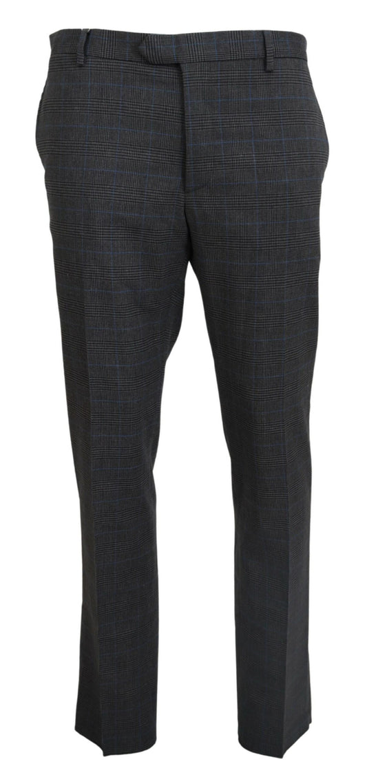 BENCIVENGA Robe-pantalon grise à carreaux en laine, style formel