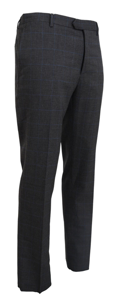 BENCIVENGA Robe-pantalon grise à carreaux en laine, style formel