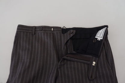 Pantalon homme slim à rayures marron BENCIVENGA