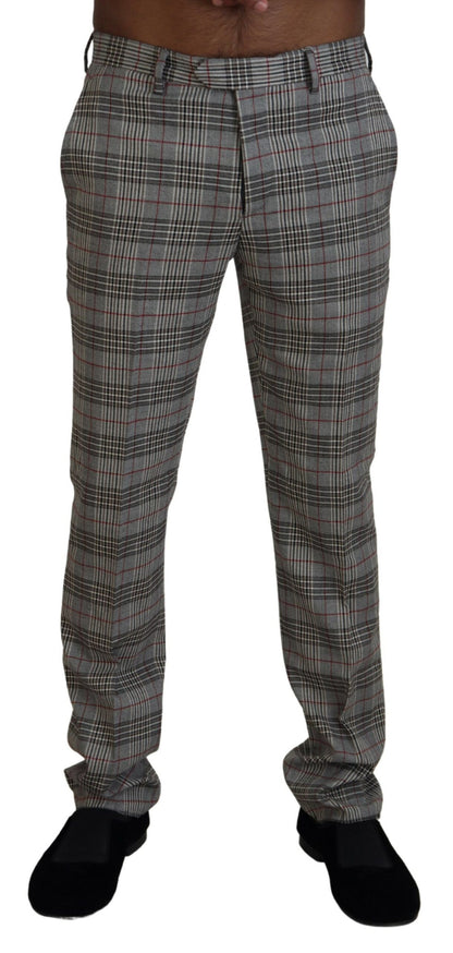 Pantalon homme slim à carreaux gris BENCIVENGA