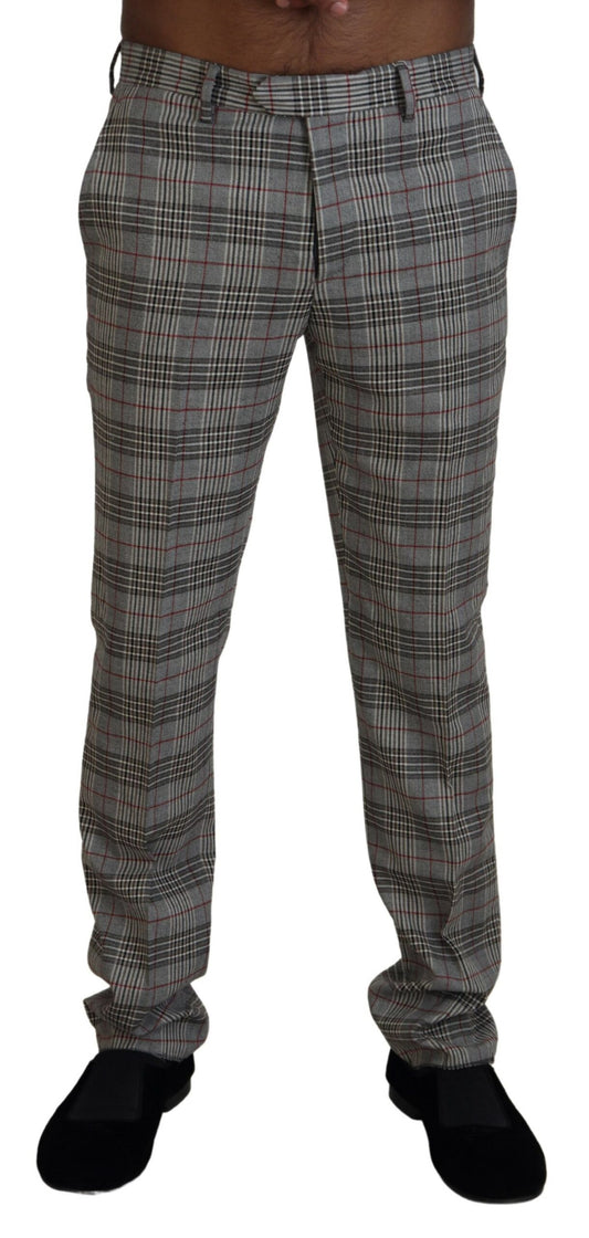 Pantalon homme slim à carreaux gris BENCIVENGA