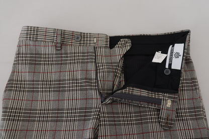 Pantalon homme slim à carreaux gris BENCIVENGA