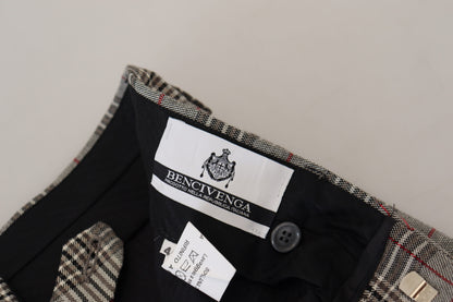 Pantalon homme slim à carreaux gris BENCIVENGA