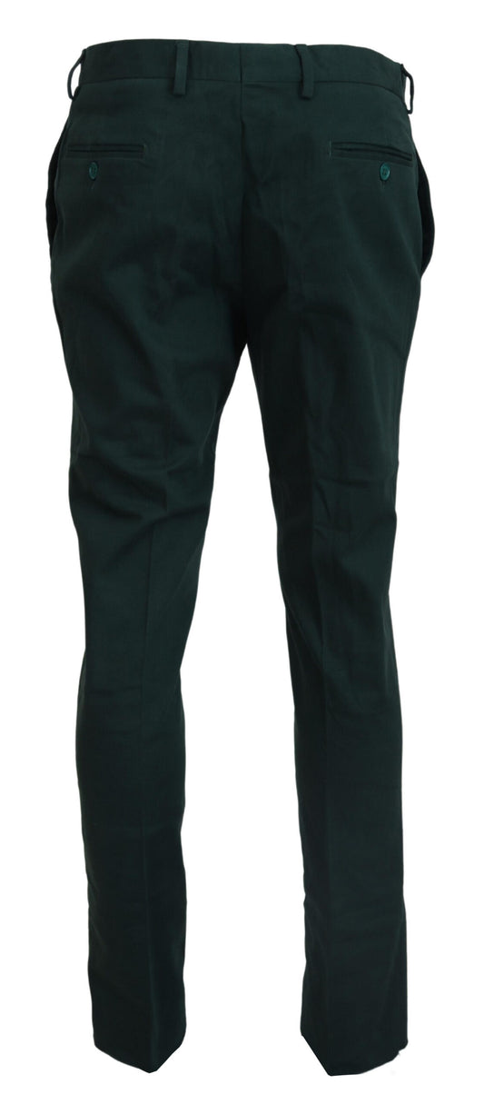 Pantalon slim homme en coton vert foncé BENCIVENGA