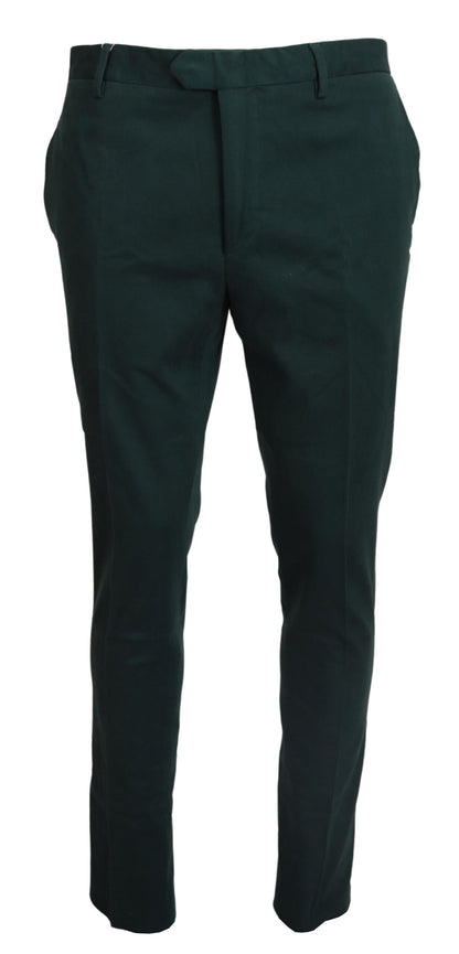 Pantalon slim homme en coton vert foncé BENCIVENGA