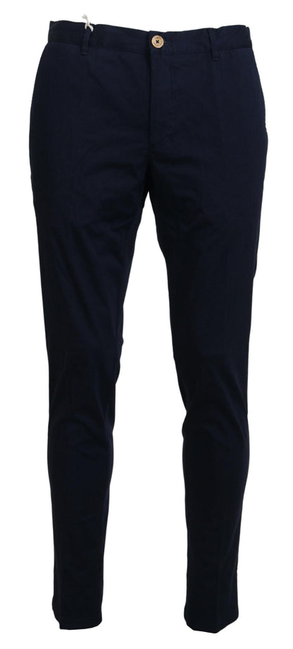 Pantalon homme slim en coton bleu foncé de Domenico Tagliente