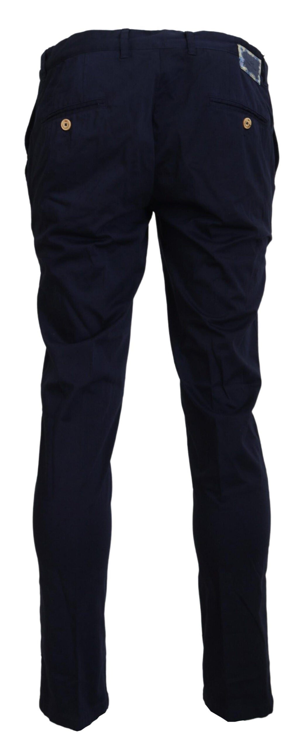 Pantalon homme slim en coton bleu foncé de Domenico Tagliente