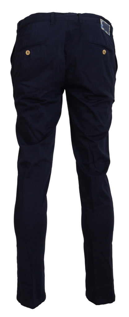 Pantalon homme slim en coton bleu foncé de Domenico Tagliente