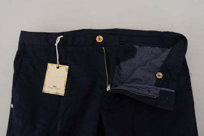 Pantalon homme slim en coton bleu foncé de Domenico Tagliente