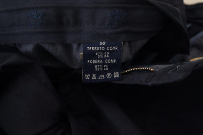 Pantalon homme slim en coton bleu foncé de Domenico Tagliente