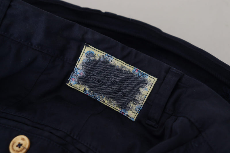 Domenico Tagliente donkerblauwe katoenen skinny broek voor heren