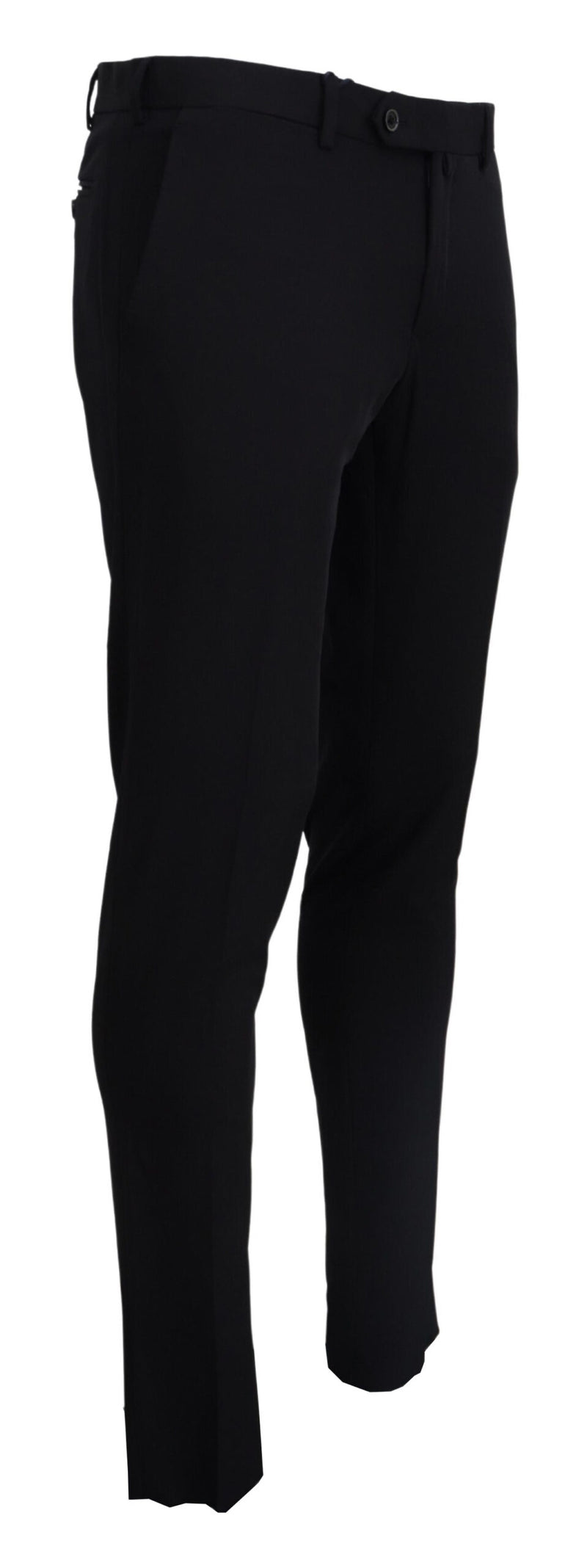 Domenico Tagliente Zwarte, taps toelopende, formele pantalon