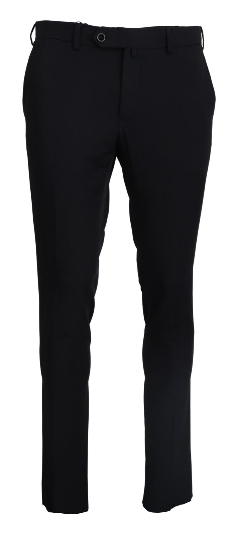 Domenico Tagliente Zwarte, taps toelopende, formele pantalon