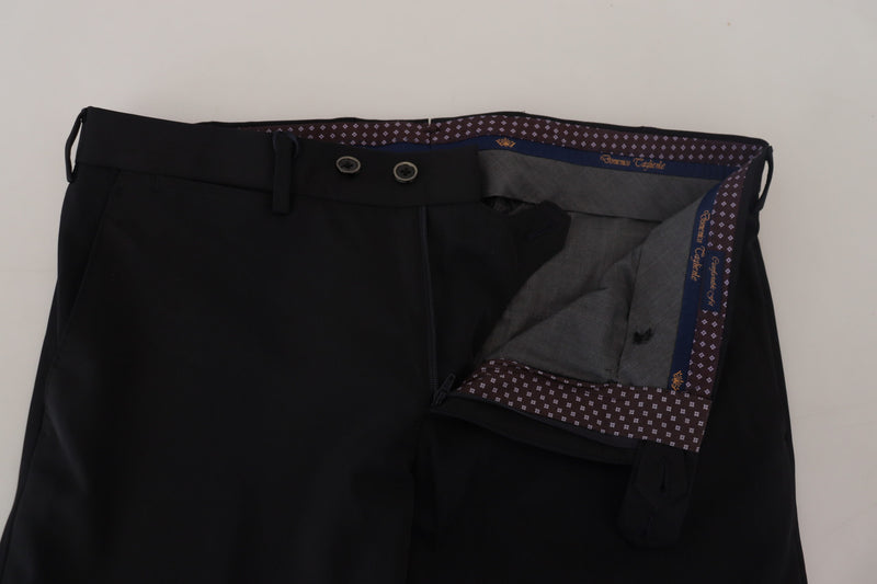 Domenico Tagliente Zwarte, taps toelopende, formele pantalon