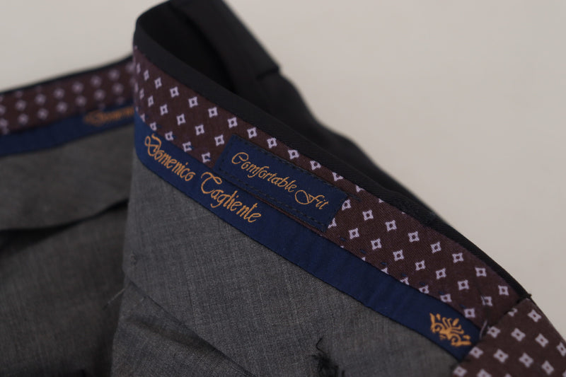 Domenico Tagliente Zwarte, taps toelopende, formele pantalon