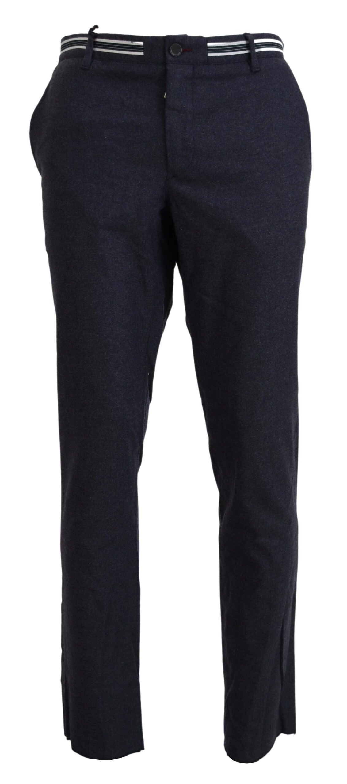 Pantalon tailleur noir en polyester à coupe fuselée de Domenico Tagliente