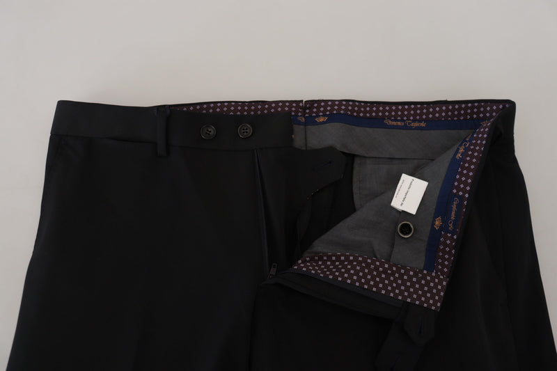 Domenico Tagliente zwarte, taps toelopende dressbroek van polyester
