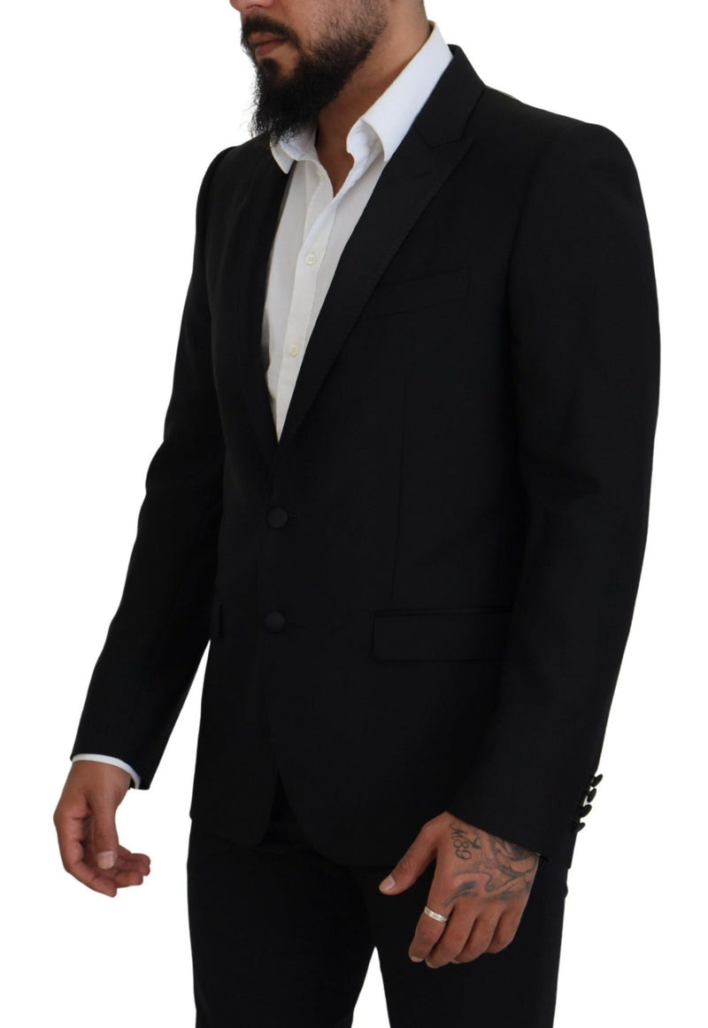 Dolce &amp; Gabbana Blazer Martini noir, coupe ajustée, pour homme.