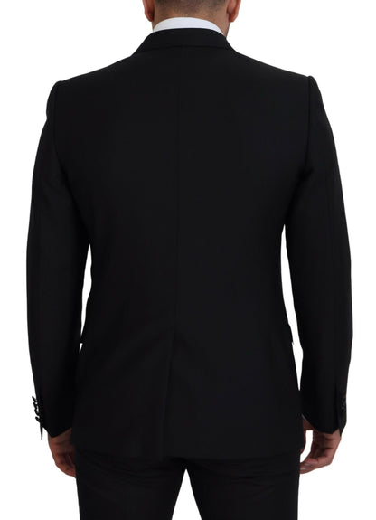Dolce &amp; Gabbana Blazer Martini noir, coupe ajustée, pour homme.
