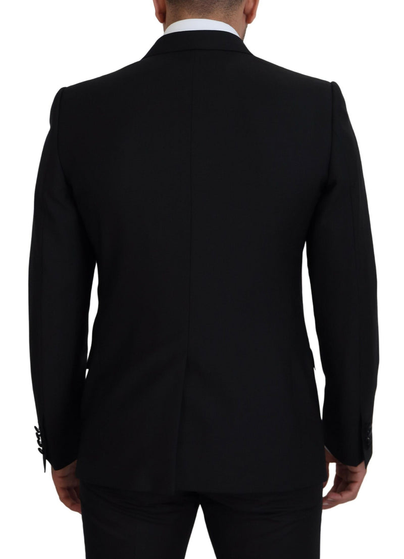 Dolce &amp; Gabbana Blazer Martini noir, coupe ajustée, pour homme.