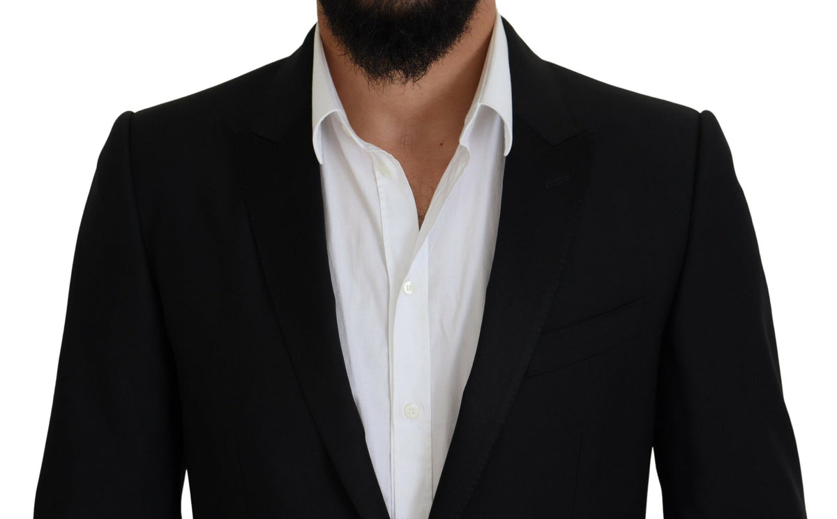 Dolce &amp; Gabbana Blazer Martini noir, coupe ajustée, pour homme.