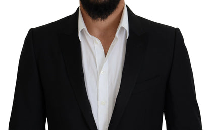 Dolce &amp; Gabbana Blazer Martini noir, coupe ajustée, pour homme.
